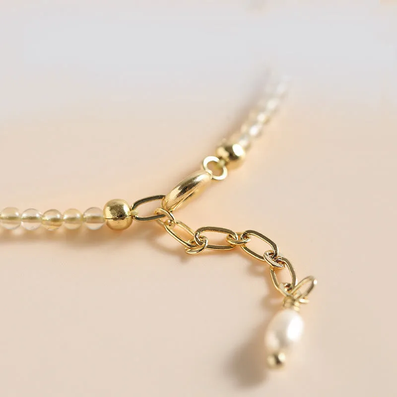 Mythstone 2.5mm Ultra-thin Citrine Tourmaline 14K Gold Filled Copper Beads Prosperity Bracelet - Image 5
