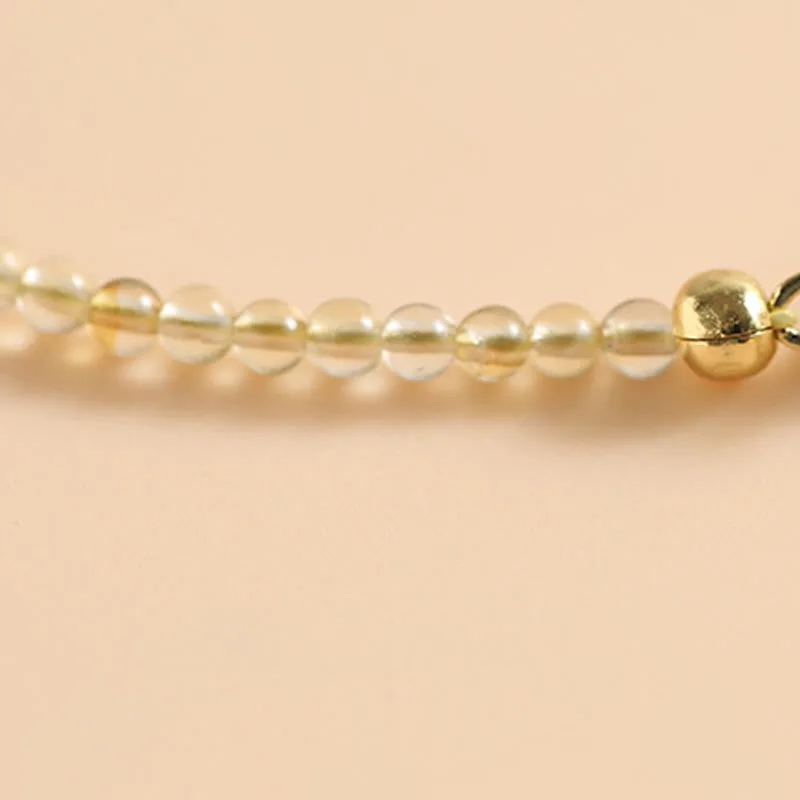 Mythstone 2.5mm Ultra-thin Citrine Tourmaline 14K Gold Filled Copper Beads Prosperity Bracelet - Image 4