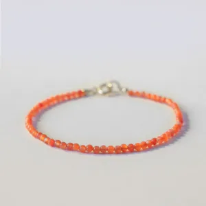 Mythstone Natural Cherry Persimmon Red Agate Ultra-thin Beads Confidence Bracelet
