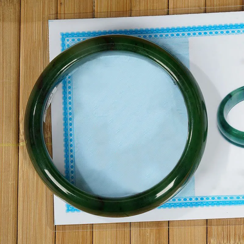 Mythstone Natural Hetian Cyan Jade Happiness Success Bracelet Bangle - Image 11