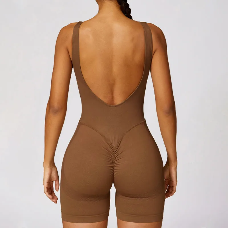 Mythstone High Stretch Sleeveless Seamless Jumpsuit Romper Sports Fitness Yoga Women Bodysuit - Image 6