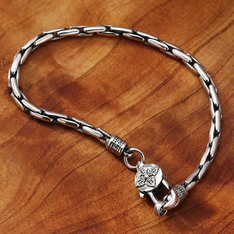 MythStone Tibetan Double Dorje Om Mani Padme Hum Buddha Swastika Vajra Strength Bracelet - Image 8