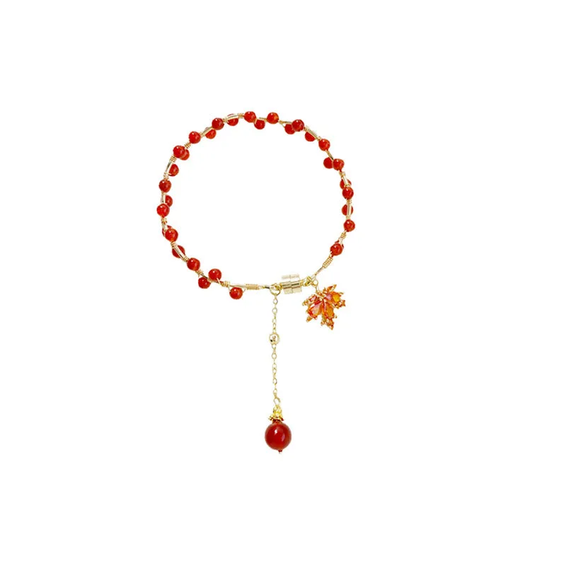 Mythstone Red Maple Leaf Luck Charm Bracelet - Image 16