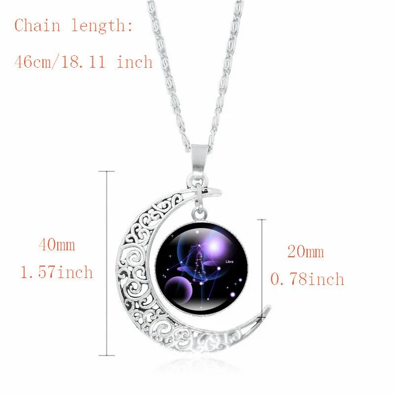 Mythstone 12 Constellations of the Zodiac Moon Protection Necklace Chain Pendant - Image 16