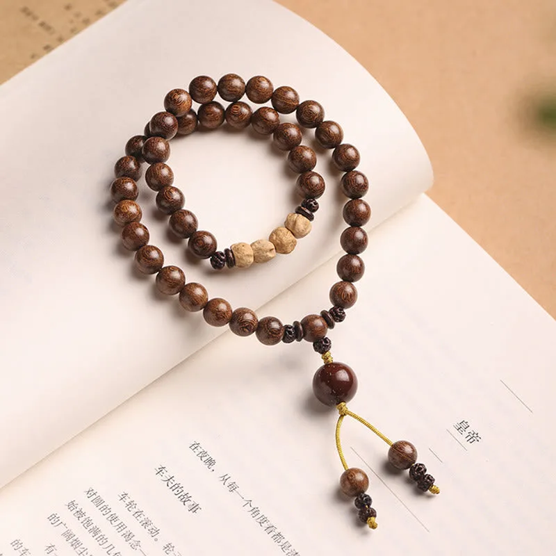 Mythstone Sandalwood Small Leaf Red Sandalwood Bodhi Seed Purification Double Wrap Bracelet - Image 11