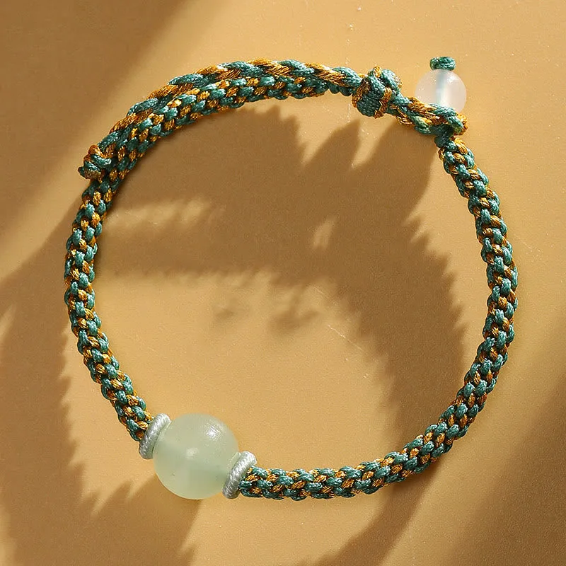 Mythstone Handmade Red Agate Amethyst Golden Rutilated Quartz Pink Crystal Bead Calm Braided Bracelet - Image 31