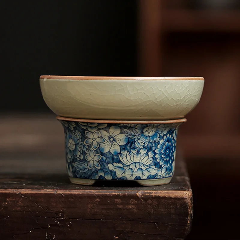 Mythstone Blue and White Porcelain Chinese Gongfu Tea Ceramic Kung Fu Teapot Cup Tea Filter Canister - Image 18