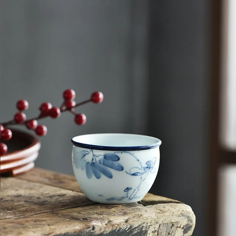 Mythstone - Koi Fish Lotus Flower Leaf Mountains Tree Ceramic Teacup Kung Fu Tea Cup 130ml - Image 8