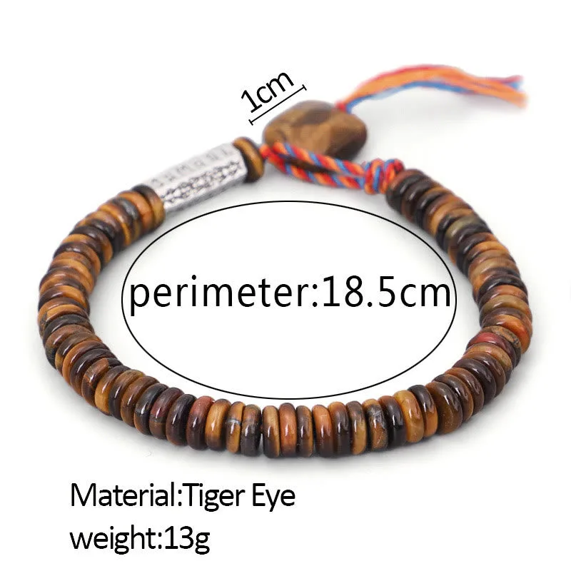 Mythstone Tibetan Tiger Eye Om Mani Padme Hum Protection Power Bracelet - Image 12