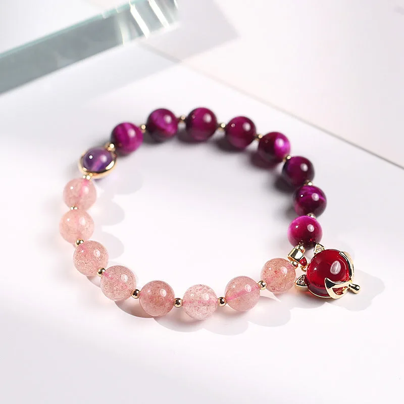 Mythstone Natural Strawberry Quartz Pixiu Love Bracelet - Image 2