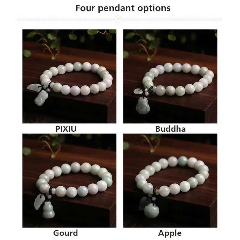 Mythstone Natural Jade Pi Xiu Buddha Gourd Apple Success Bracelet - Image 10