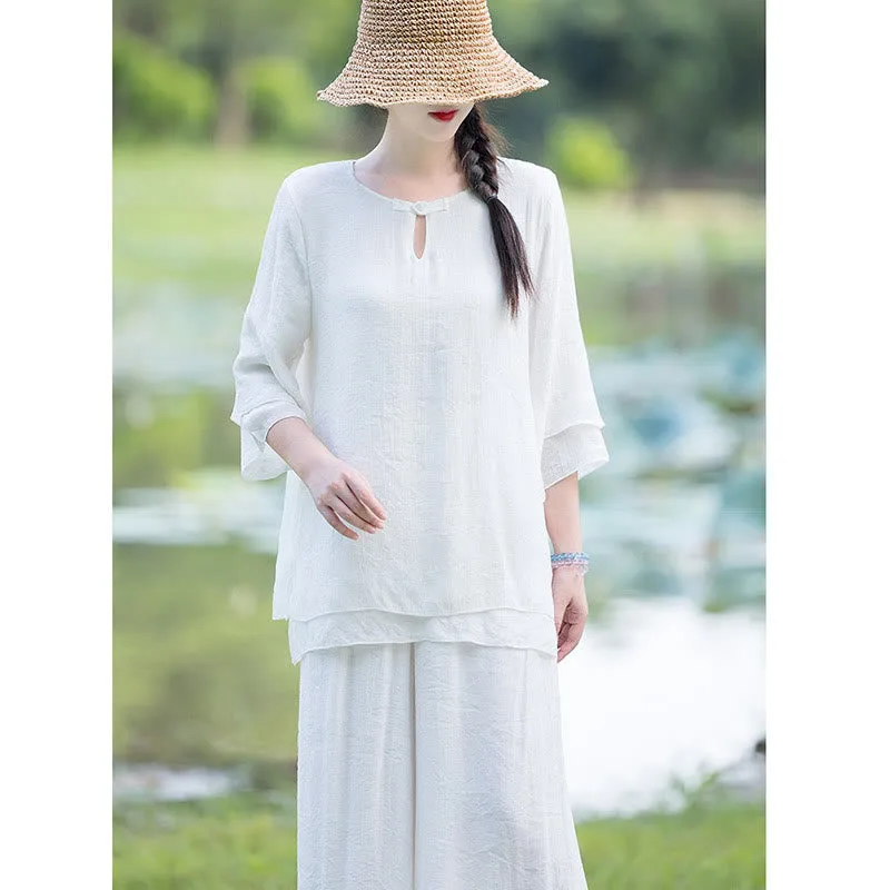 Tai Chi Meditation Prayer Zen Spiritual Morning Practice Clothing Women's Set - Image 11
