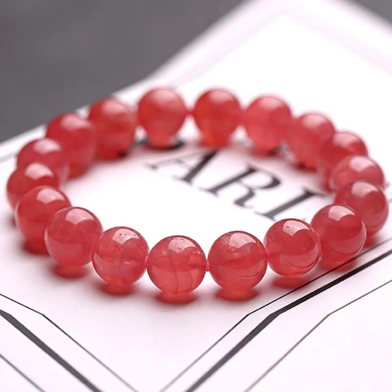Mythstone Natural Strawberry Quartz Blessing Healing Bracelet - Image 2