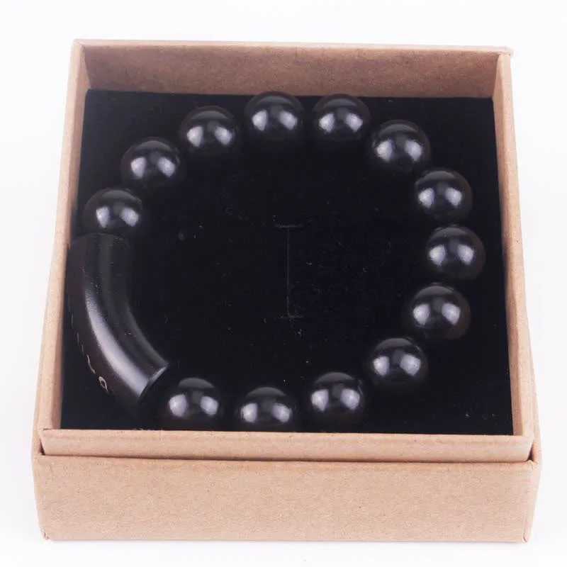 Mythstone 999 Sterling Silver Ebony Wood Om Mani Padme Hum Inlaid Balance Bracelet - Image 9