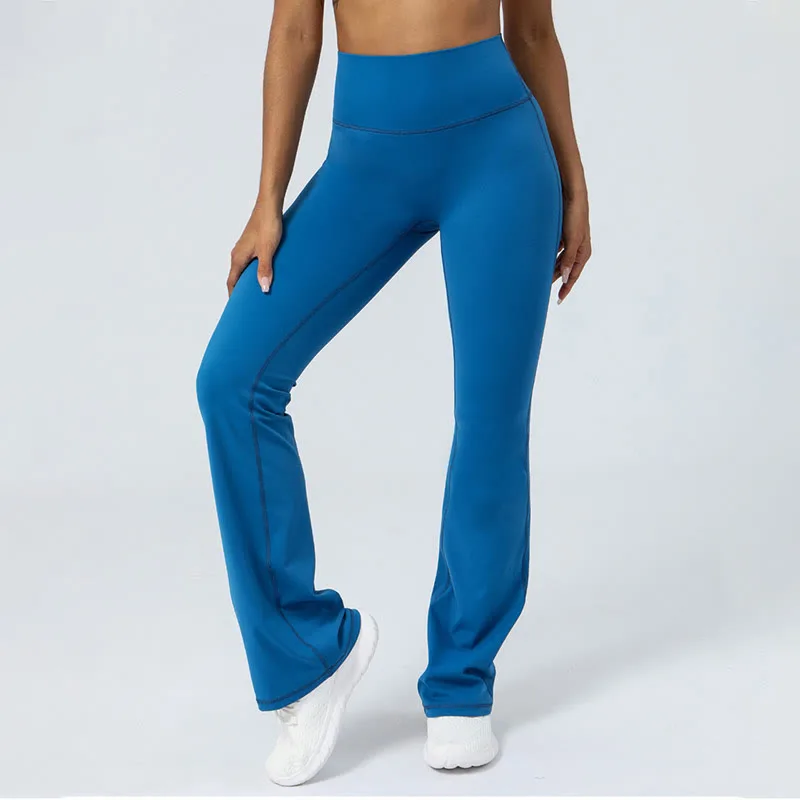 Mythstone Workout Sleeveless Backless Criss-Cross Strap Top Bra Flared Pants Sports Fitness Yoga Outfit - Image 3