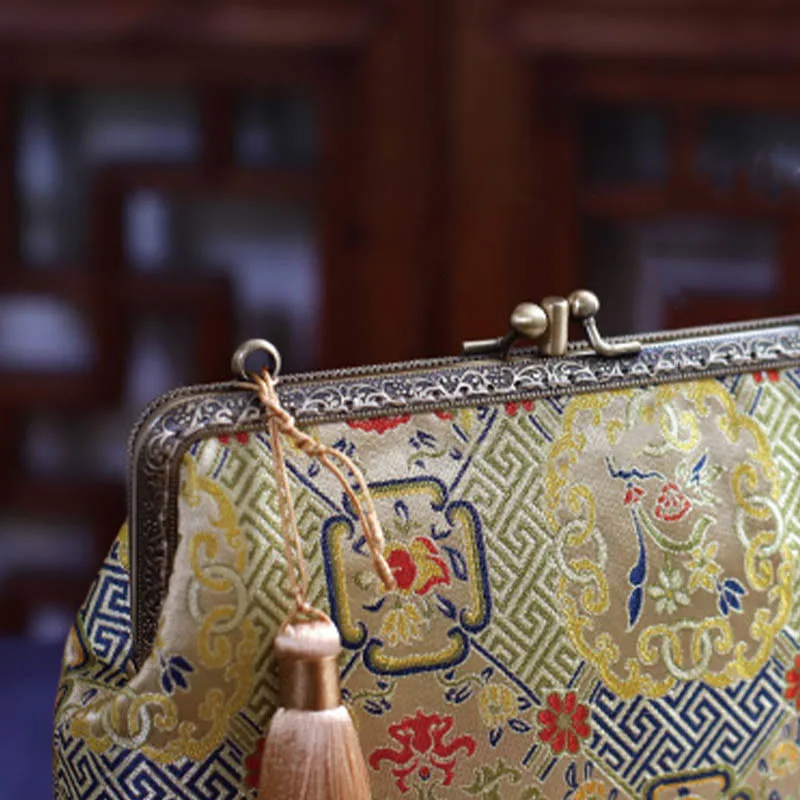 Mythstone Vintage Geometry Flowers Metal Chain Crossbody Bag Shoulder Bag Handbag - Image 6