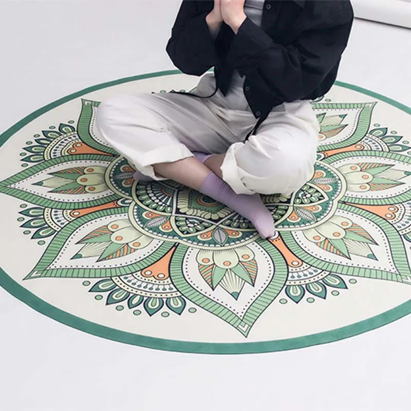 Mythstone Tibetan Lotus Mandala Enlightenment Foldable Natural Rubber Yoga Mat Decoration - Image 5