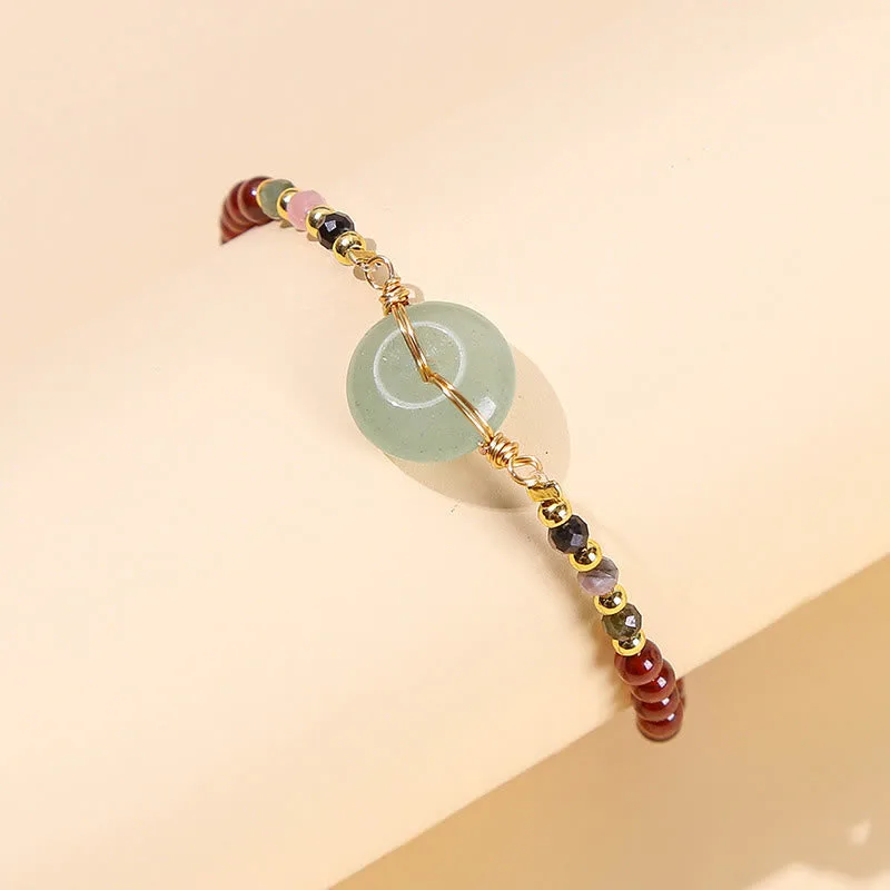 Mythstone Natural Garnet Peace Buckle Bead Calm Bracelet - Image 2