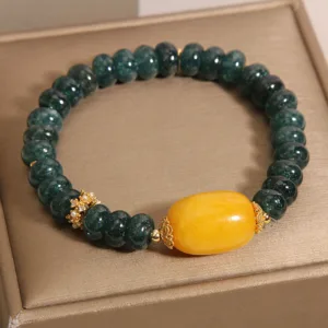 Mythstone Green Jade Abacus Beads Topaz Luck Bracelet