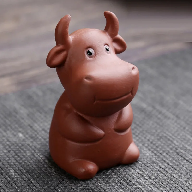 Mythstone Chinese Zodiac Purple Clay Wealth Ceramic Tea Pet Home Figurine Decoration - Image 5