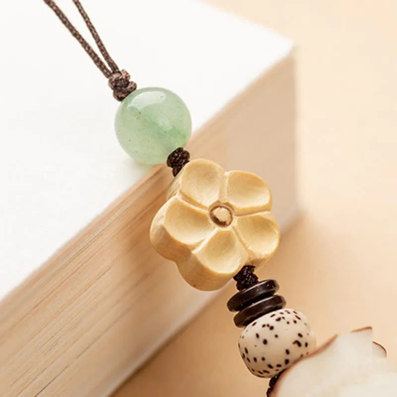 Mythstone Natural Bodhi Seed Money Bag Flower Blessing Prosperity Keychain - Image 14