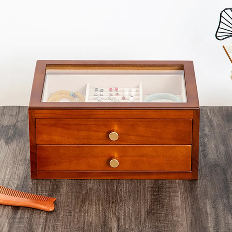 Mythstone Retro Solid Wood Jewelry Box Jewelry Storage Box With Drawer - Image 4