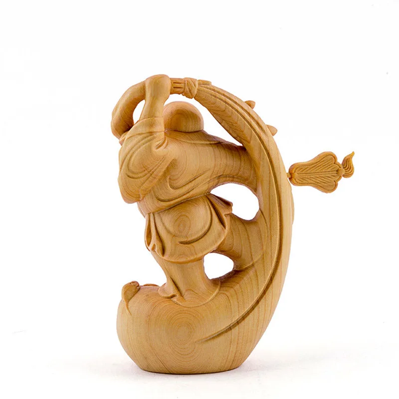 Mythstone Laughing Buddha Boxwood Prosperity Home Decoration - Image 8