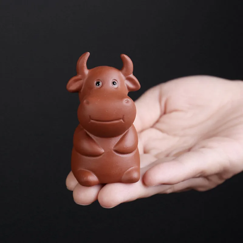 Mythstone Chinese Zodiac Purple Clay Wealth Ceramic Tea Pet Home Figurine Decoration - Image 7