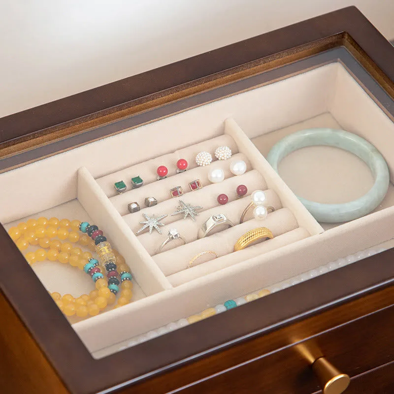 Mythstone Retro Solid Wood Jewelry Box Jewelry Storage Box With Drawer - Image 11