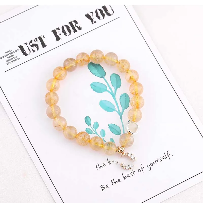 Citrine Luck Protection Moon Charm Bracelet - Image 6