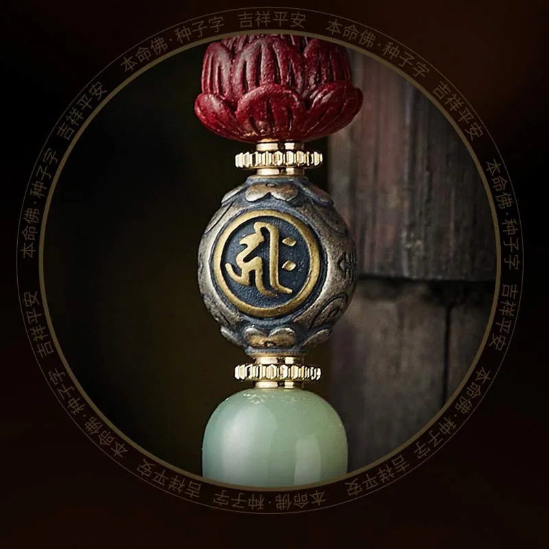 Mythstone 925 Sterling Silver Chinese Zodiac Natal Buddha Six True Words Blessing Keychain Decoration - Image 20