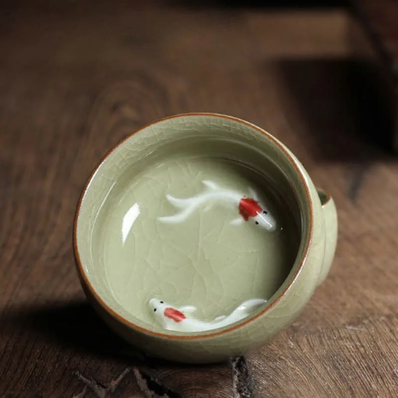 Mythstone Colorful Koi Fish Ceramic Teacup Kung Fu Tea Cup Bowl - Image 46