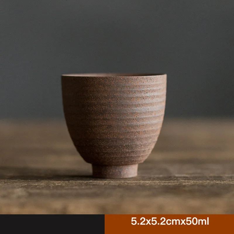 Mythstone Handcrafted Retro Brown Ceramic Teacup Kung Fu Tea Cup - Image 14