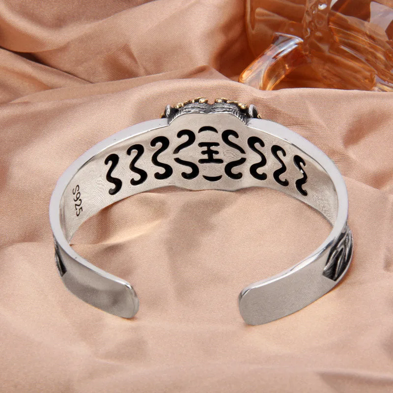Mythstone 925 Sterling Silver Chinese Zodiac Tiger Keep Away Evil Spirits Bracelet Bangle - Image 5
