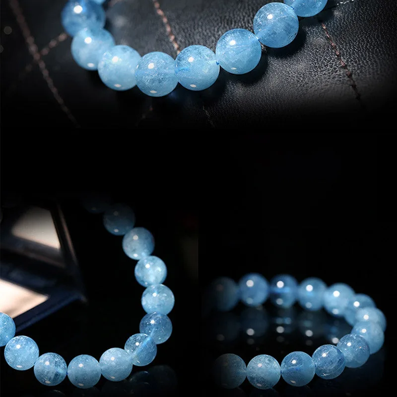 Mythstone Aquamarine Beads Peace Healing Bracelet - Image 7
