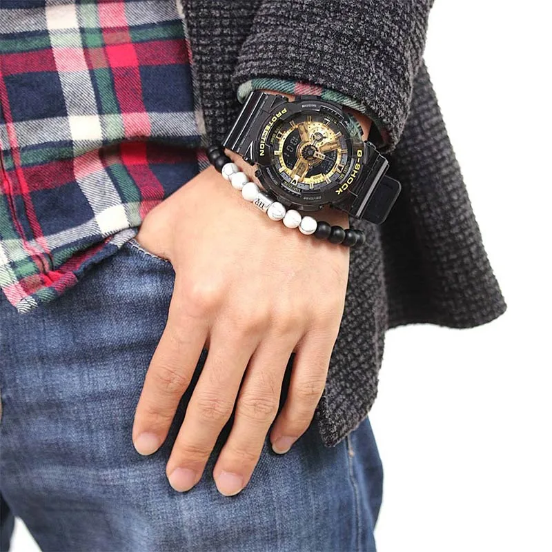 MythStone 12 Constellations of the Zodiac Natural Frosted Stone White Turquoise Bead Fortune Bracelet - Image 17