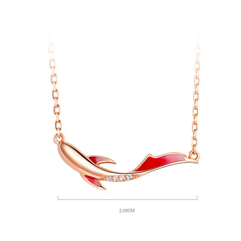 Mythstone - 925 Sterling Silver Koi Fish Luck Zircon Prosperity Necklace Pendant - Image 11