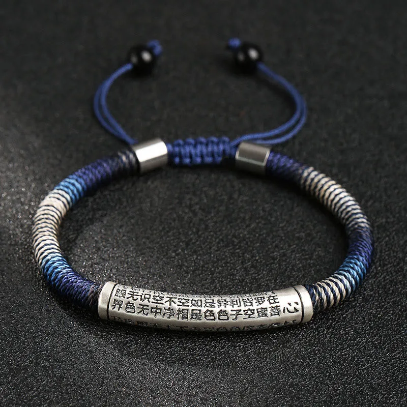 Mythstone 999 Sterling Silver Heart Sutra Calm Handmade Braided Bracelet - Image 4