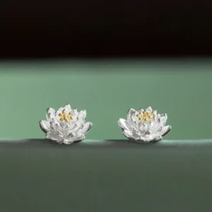 Mythstone 925 Sterling Silver Lotus Flower Balance Earrings