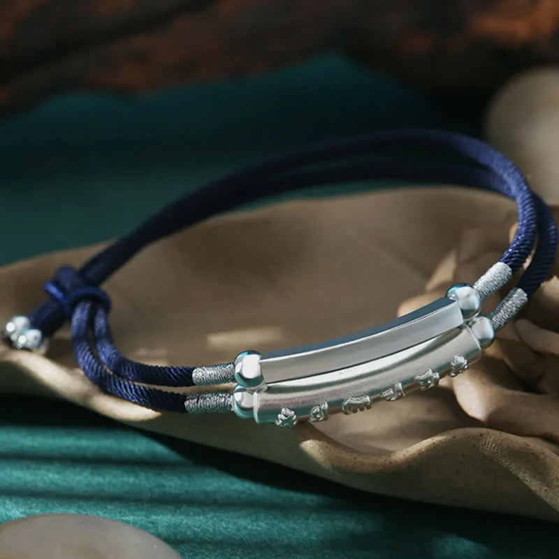 Mythstone 999 Sterling Silver Handmade Om Mani Padme Hum Peace Braided Bracelet - Image 10