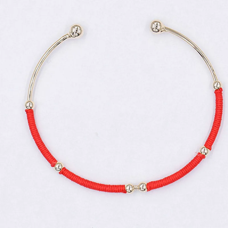 Mythstone Red String Blessing Protection Cuff Bracelet - Image 4