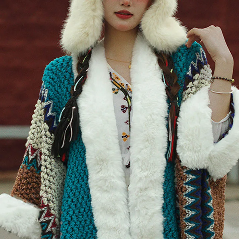 Mythstone Tibetan Multicolored Striped Shawl Winter Cozy Travel Scarf Wrap - Image 50