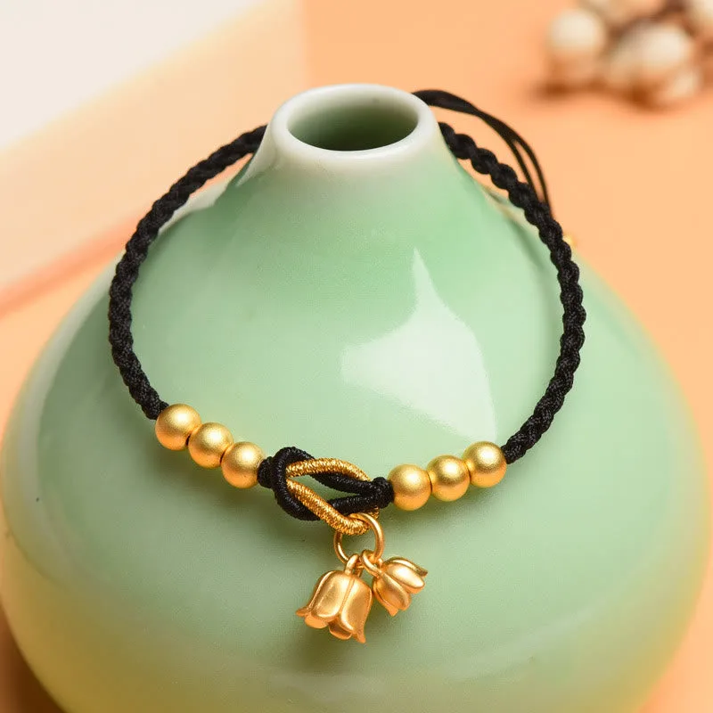 Mythstone Handcrafted Lily Of The Valley Flower Charm Design Luck Protection Braided Bracelet - Image 8