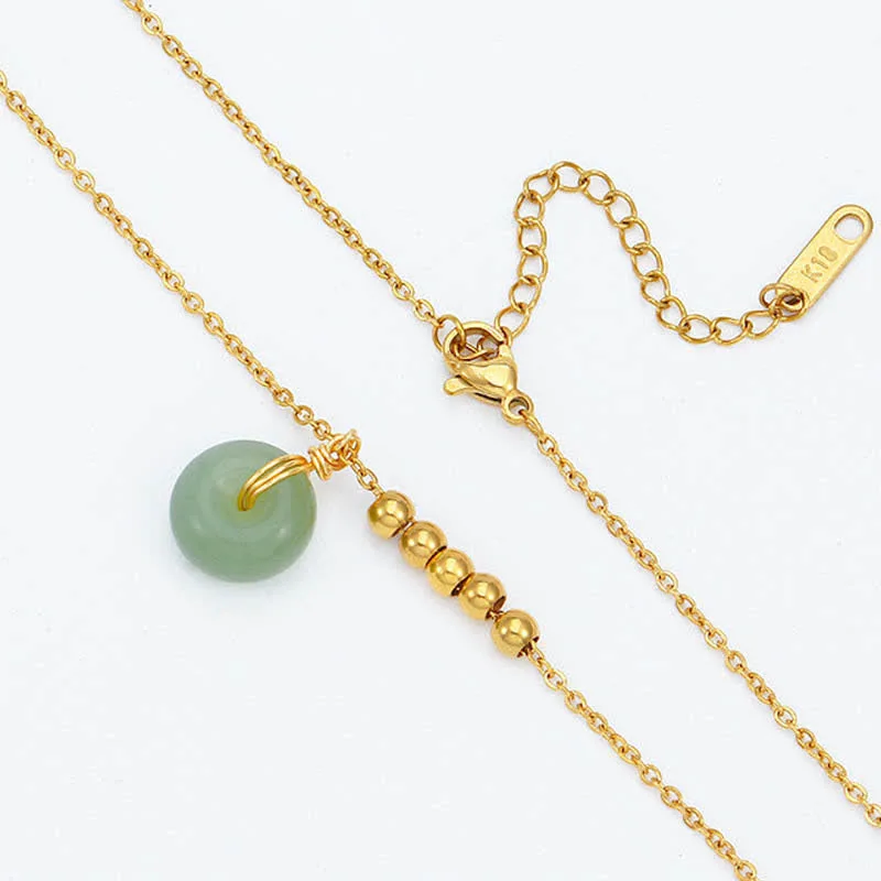 Mythstone Peace Buckle White Jade Cyan Jade Luck Happiness Necklace Pendant - Image 14