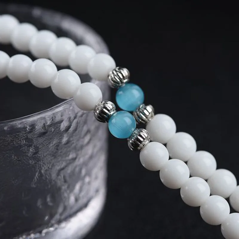 Mythstone Tibetan Tridacna Stone Harmony Mala Bracelet - Image 6