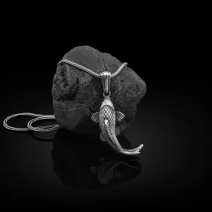 Mythstone Pure Tin Luck Koi Fish Wealth Necklace Pendant