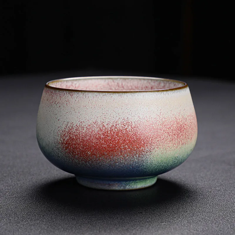 Mythstone Retro Red Gradient Kiln Change Ceramic Teacup Kung Fu Tea Cup - Image 6