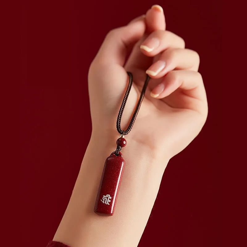 Mythstone Chinese Zodiac Natal Buddha Cinnabar Amulet Protection String Necklace Pendant - Image 6