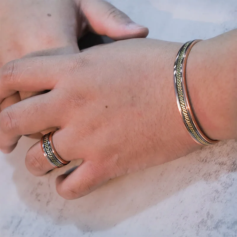 Mythstone Magnetic Copper Balance Adjustable Cuff Bracelet Bangle Ring - Image 7