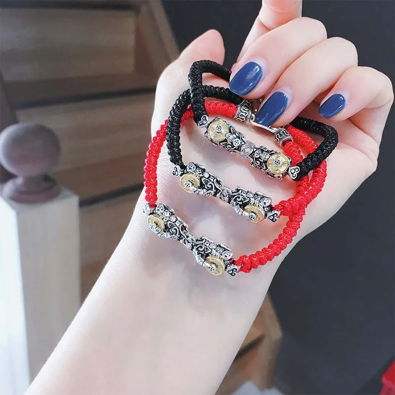 Mythstone 925 Sterling Silver PiXiu Prosperity String Braided Bracelet - Image 13